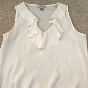 LOFT Ruffle V-neck blouse
